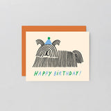 Happy Birthday Long hair Dog Kids Greeting Card