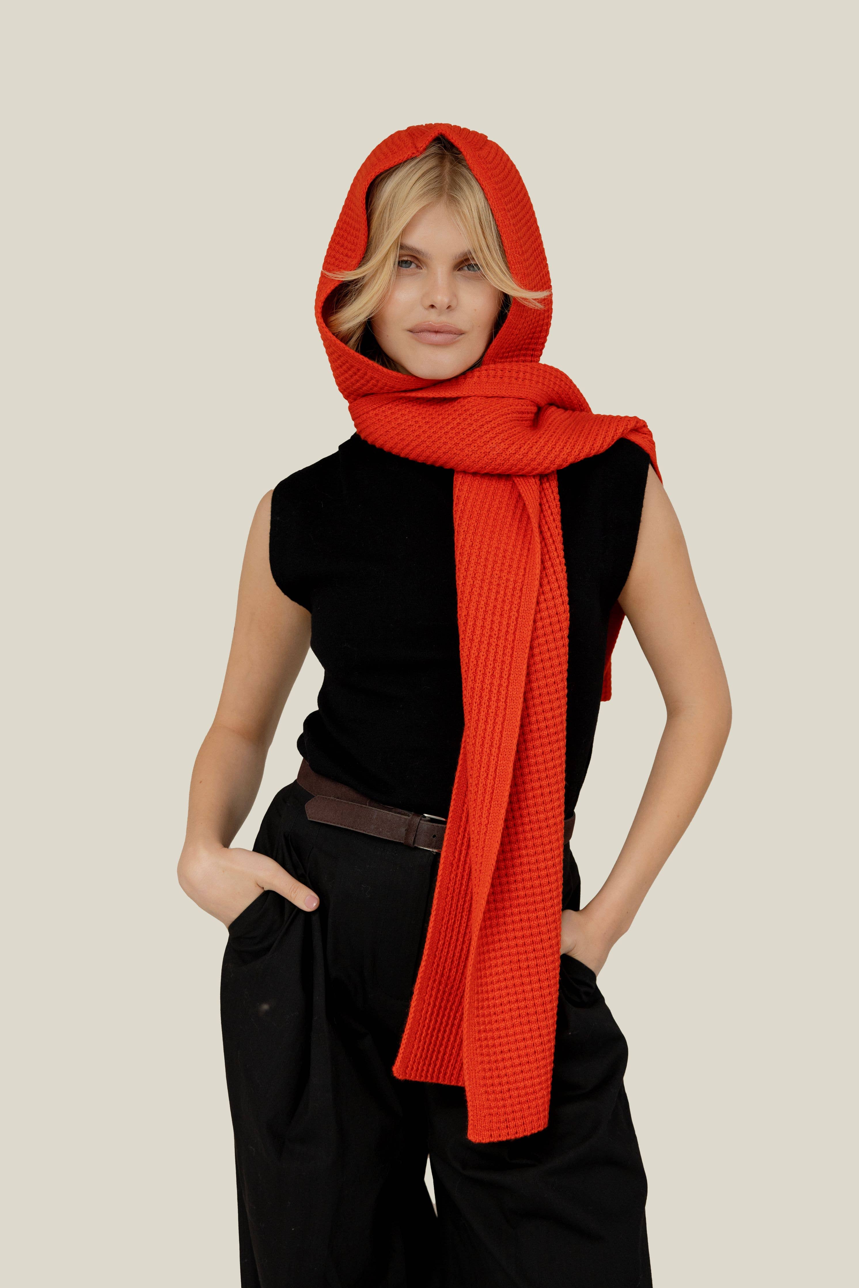 The Recycled Bottle Hooded Scarf - Sunkissed Coral - AW25