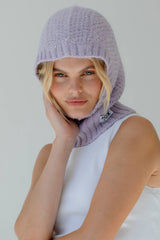 The Alpaca Balaclava Fitted Hood - Lilac - AW23