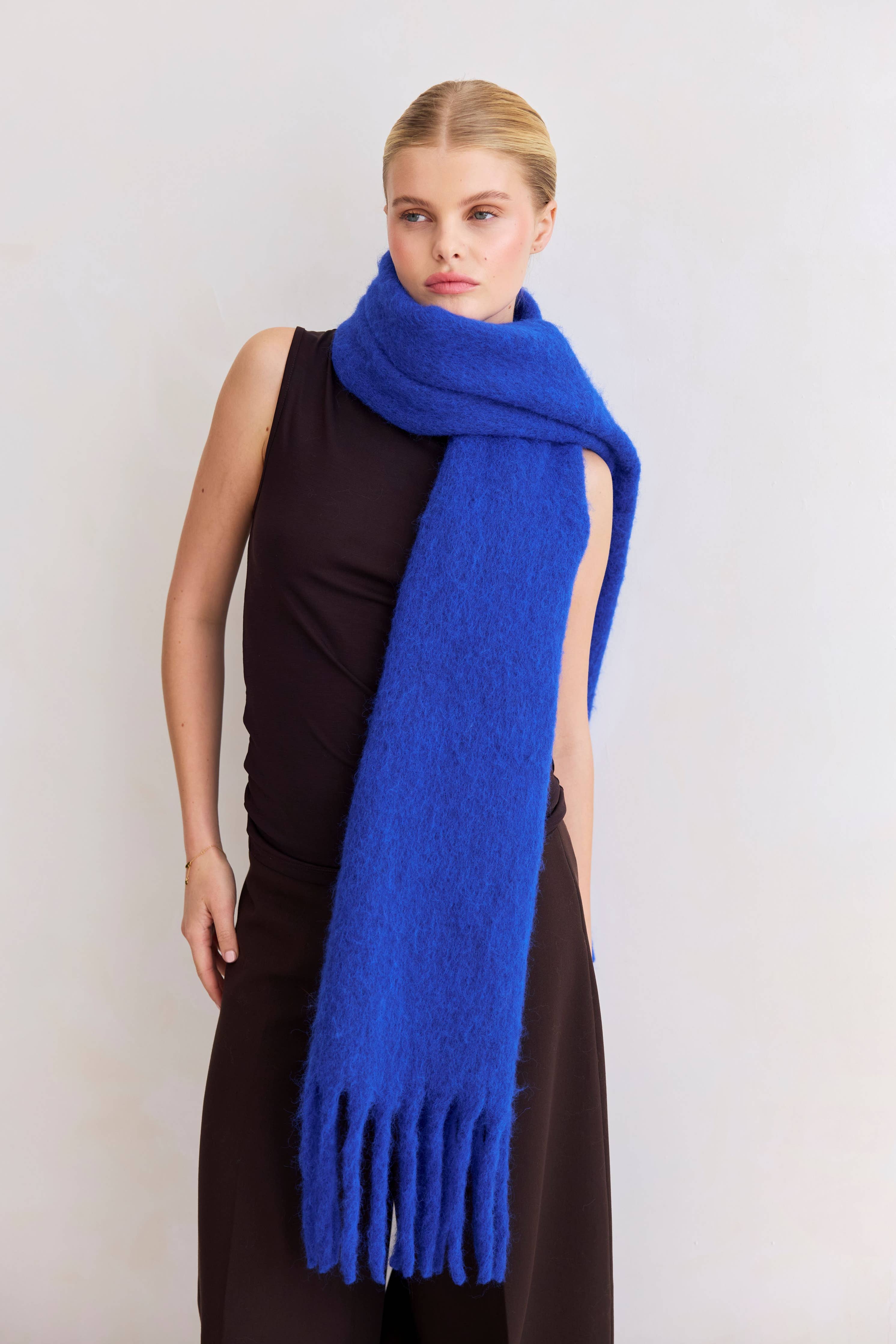The Reykjavik Scarf with RWS Wool - Electric Blue - AW25