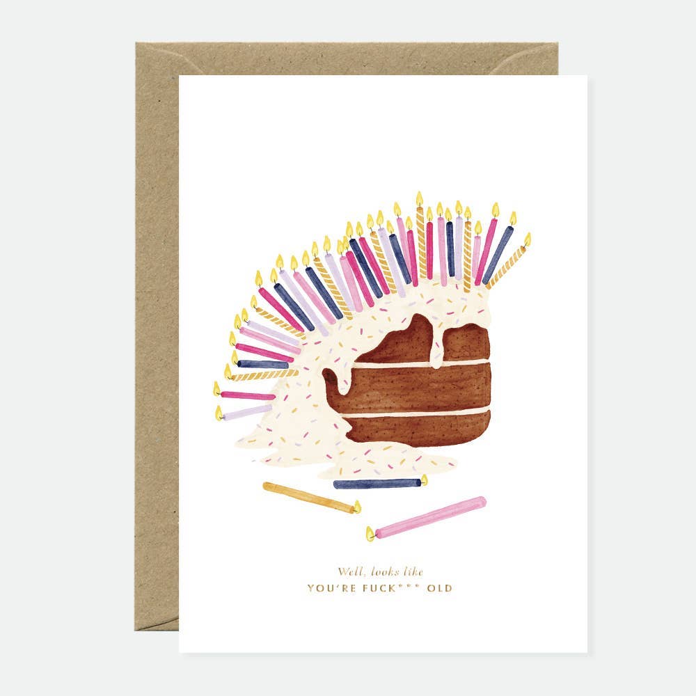 Looks like youre old - Greeting card - Gold foil