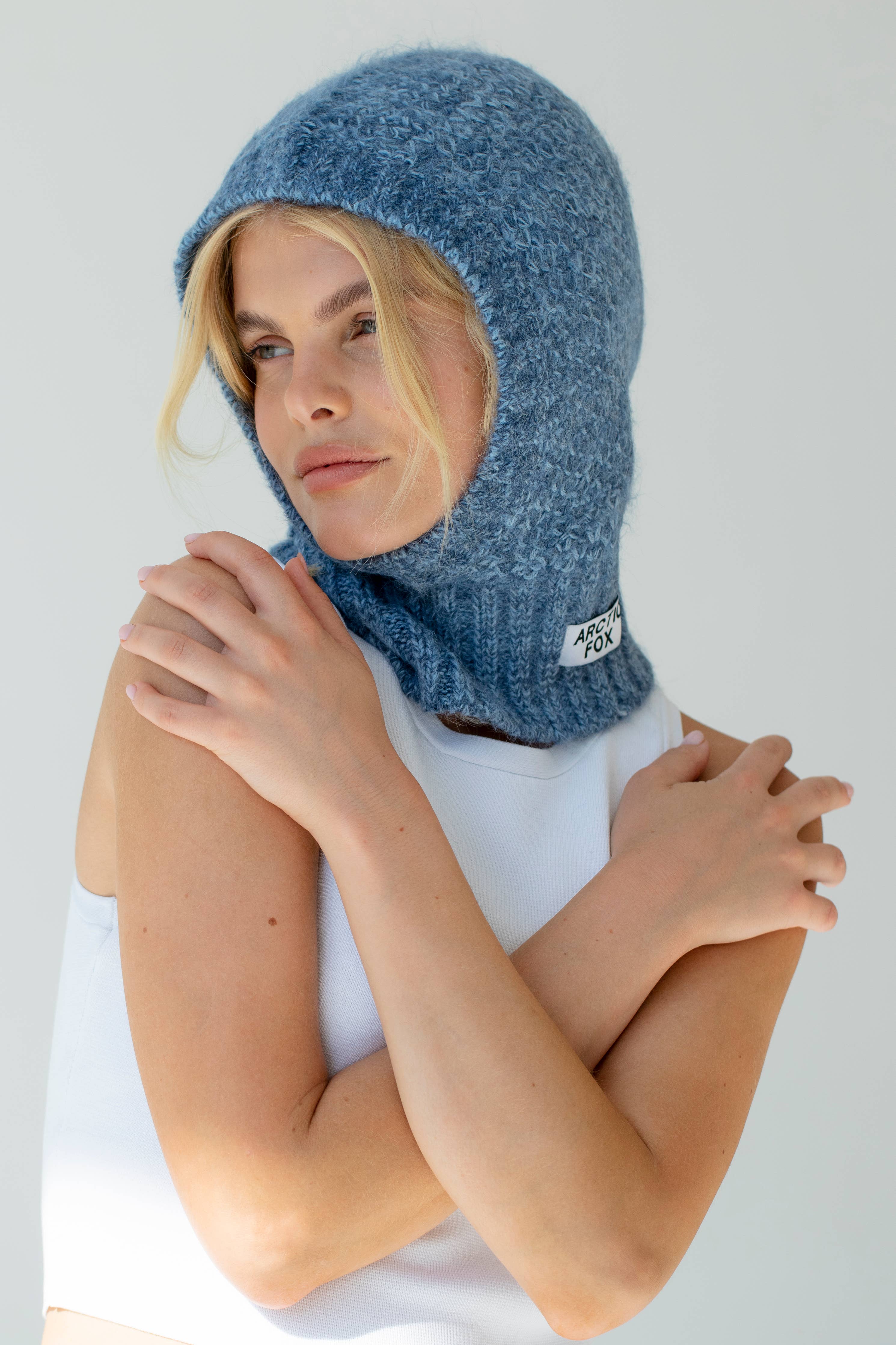 The Alpaca Balaclava Fitted Hood - Glacial Lake