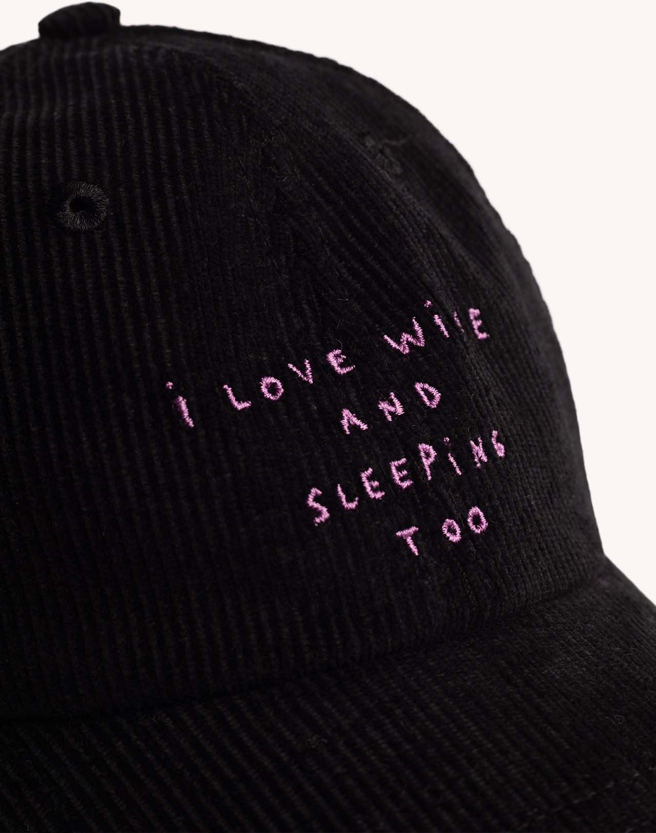 Casquette Six Panel Wine And Sleep Noir