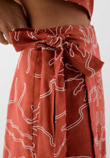 Embroidered Linen Skirt