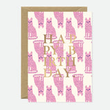 Happy Birthday Stinky Cat - Greeting Card - Gold Foil