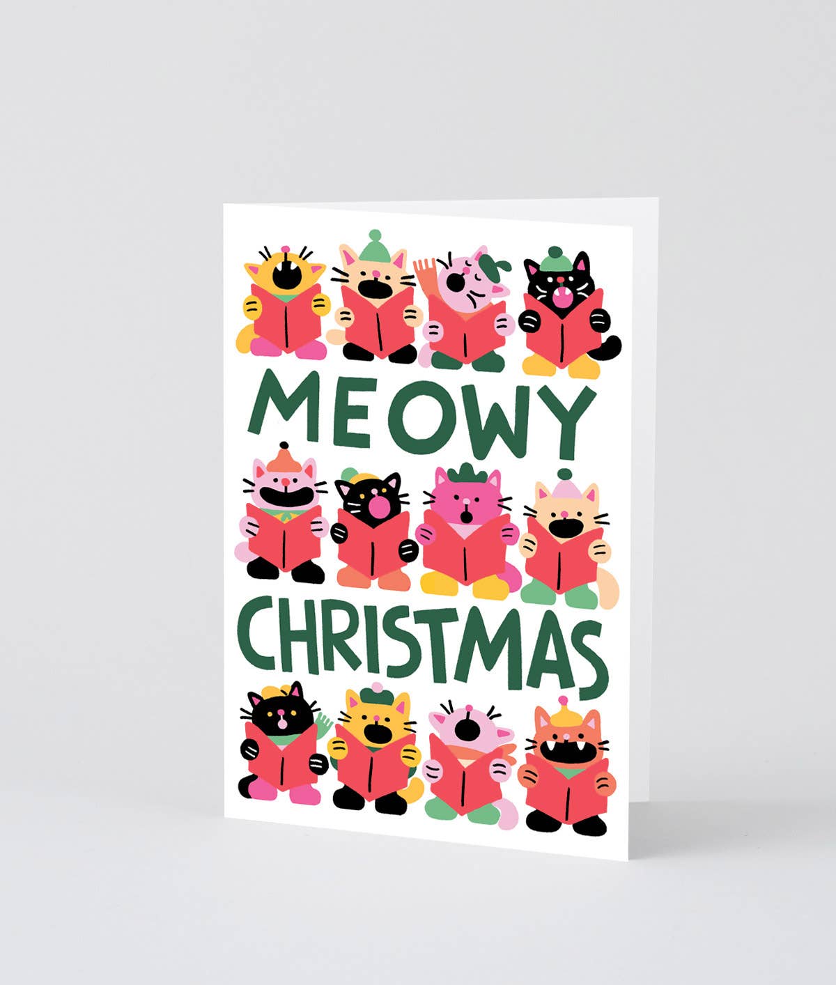 Meowy Christmas Embossed Holiday Greeting Card
