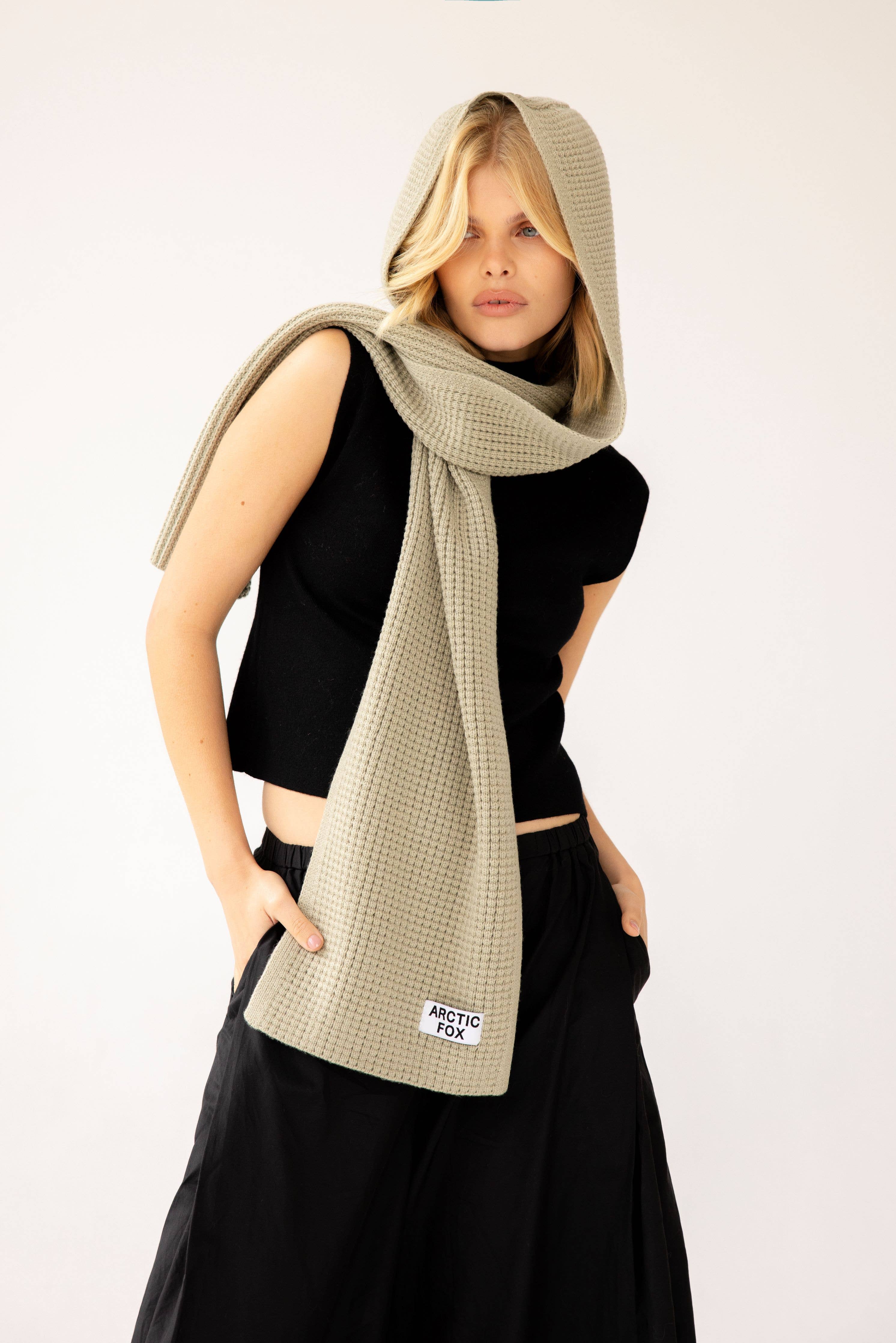 The Recycled Bottle Hooded Scarf - Arctic Grey - AW25