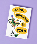 Happy Birthday Martini Greeting Card