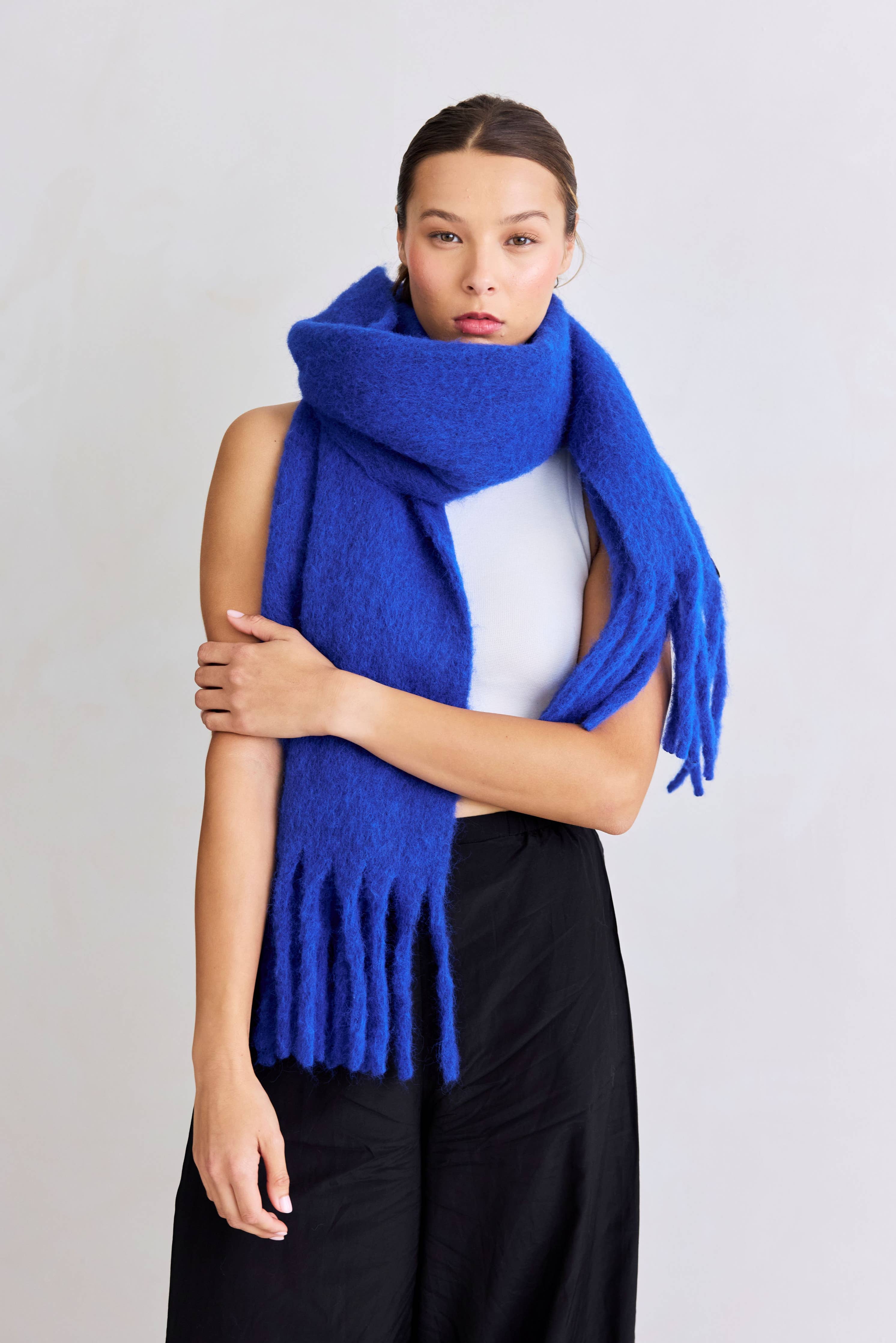 The Reykjavik Scarf with RWS Wool - Electric Blue - AW25