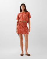Embroidered Linen Skirt