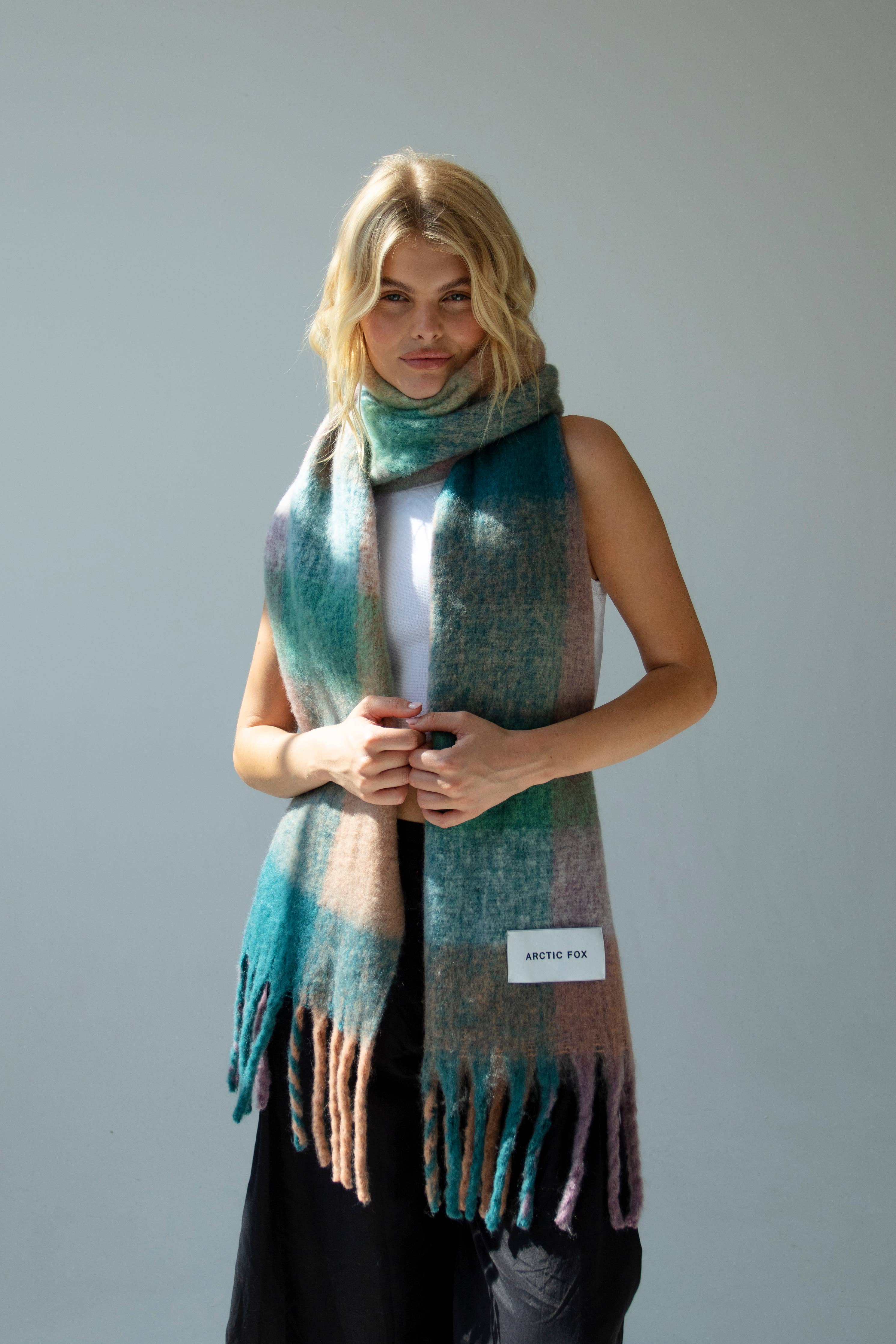 Reykjavik Schal - Violett kariert