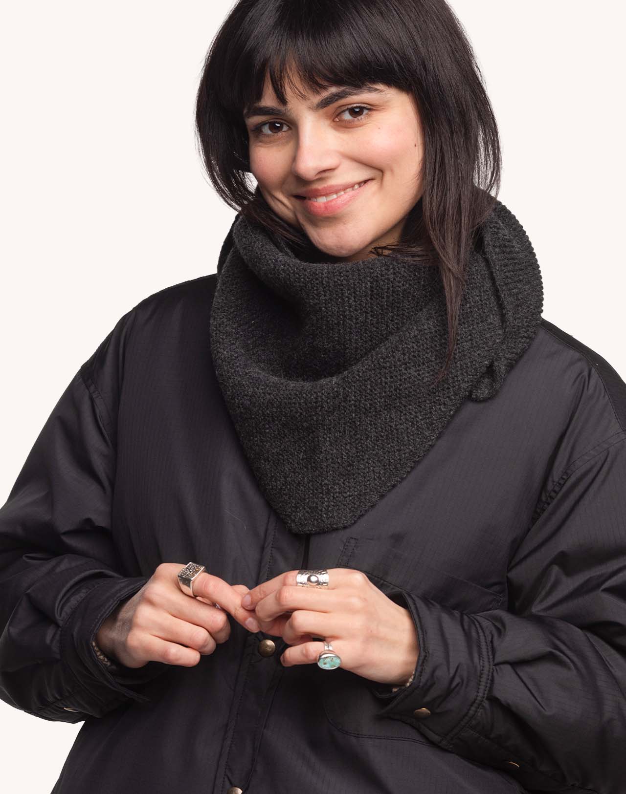 Écharpe Kolmio Noir Chiné