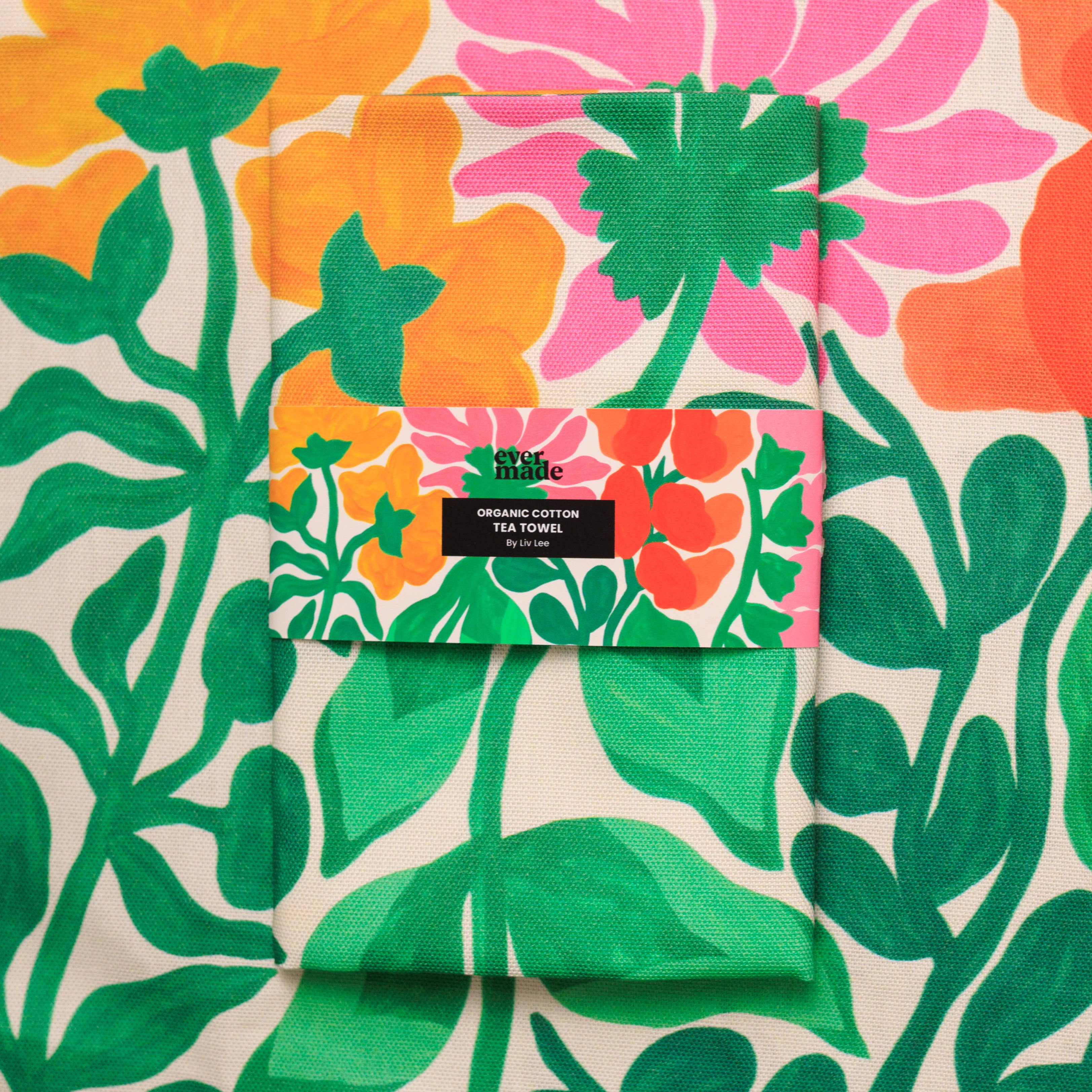 Wildflower Regeneration Tea Towel by Liv Lee