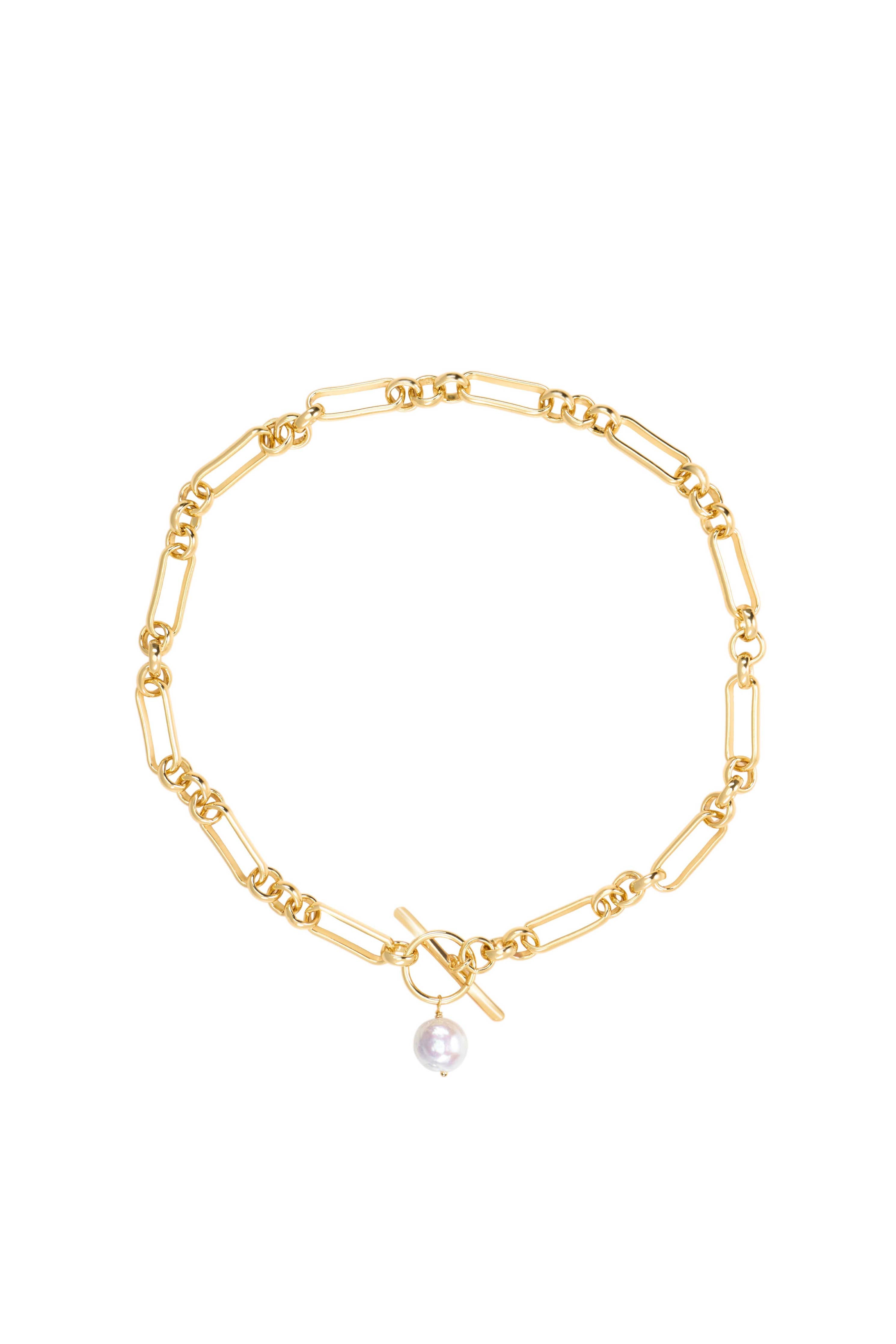 Molten Chunky Chain Pearl Necklace