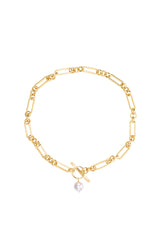 Molten Chunky Chain Pearl Necklace