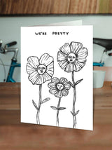 Lustige David Shrigley Grußkarte mit hübschen Blumen