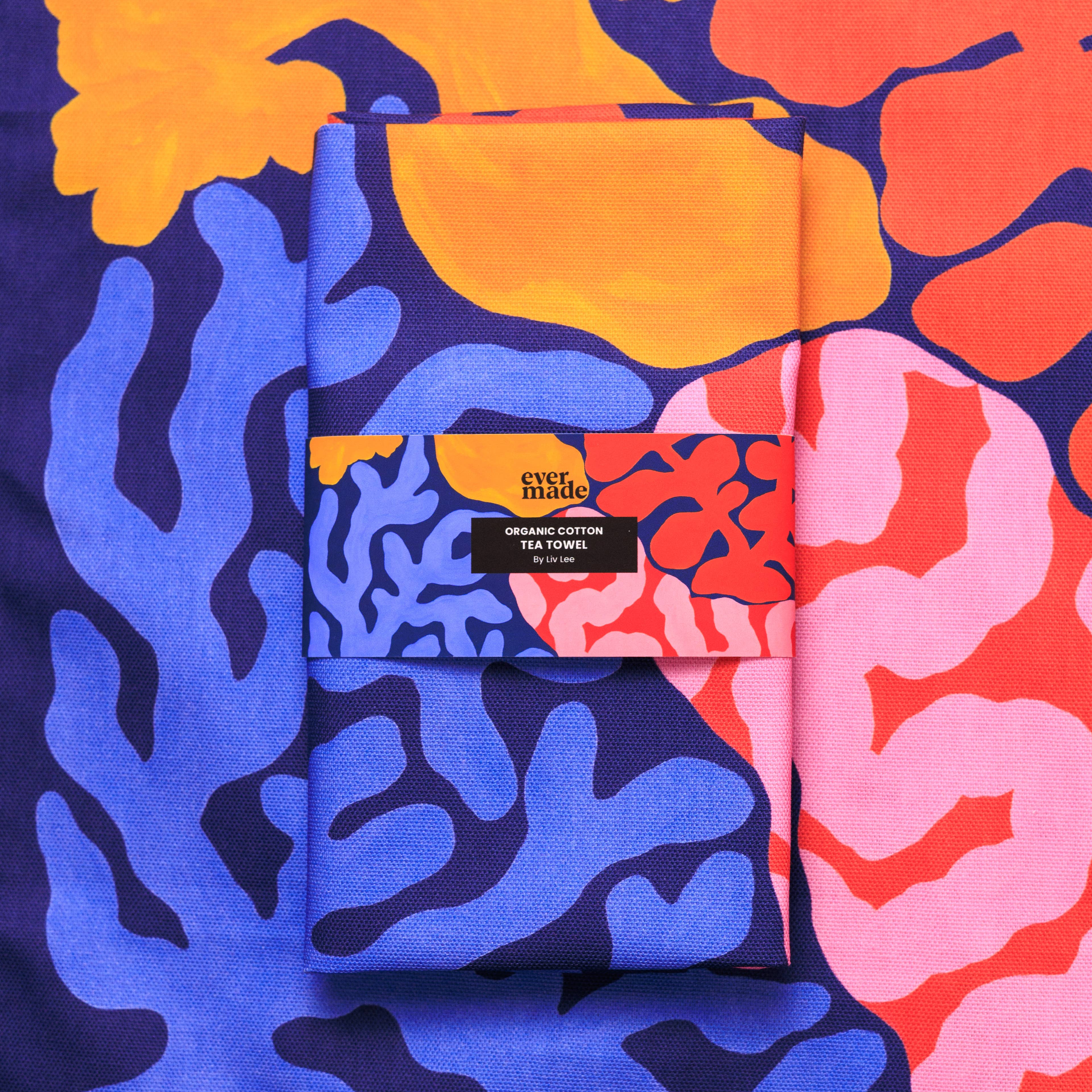 Coral Tea Towel by Liv Lee