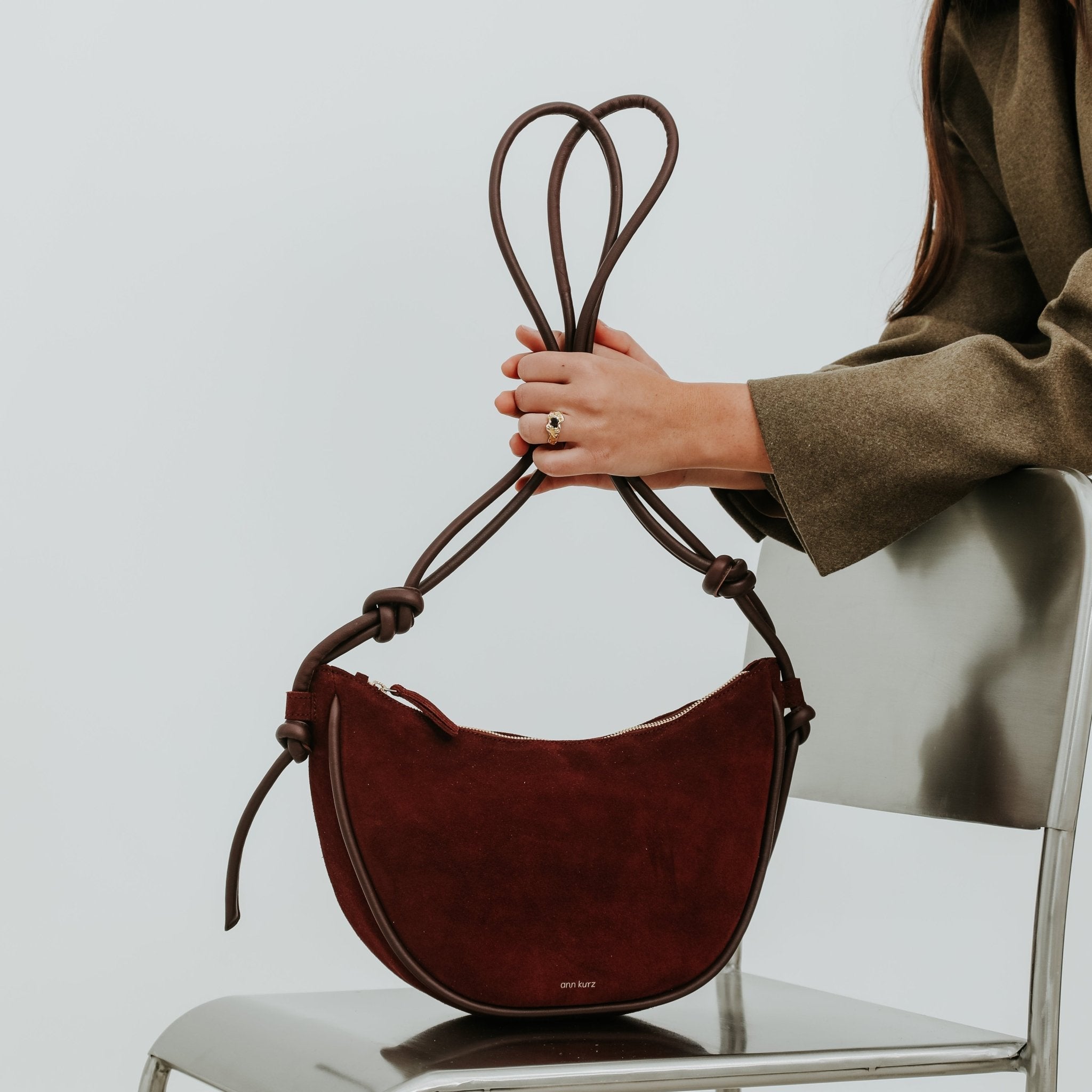 Half Moon - Suede Burgundy