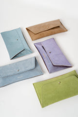 Mini Envelope  - Recycled Suede Rosa