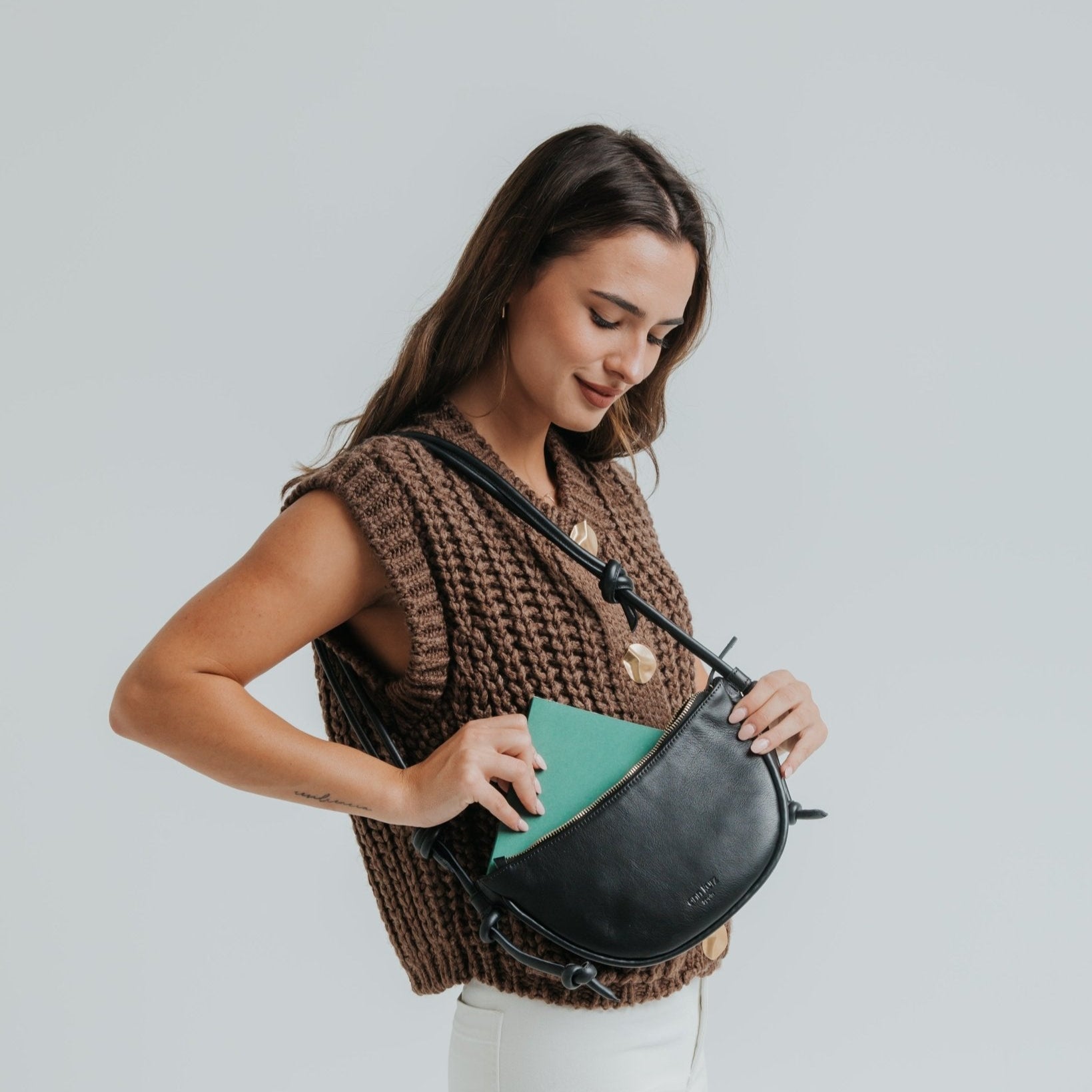Mini Half Moon - Nappa Black