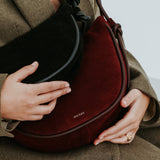 Mini Half Moon - Suede Burgundy