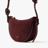 Mini Half Moon - Suede Burgundy