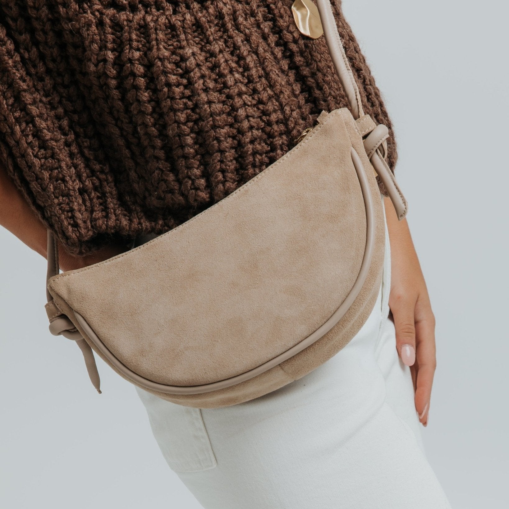 Mini Half Moon - Suede Mocha