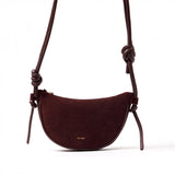 Mini Half Moon - Suede Burgundy