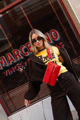 Pack Large with 2 Straps - Shiny Nappa Rosso