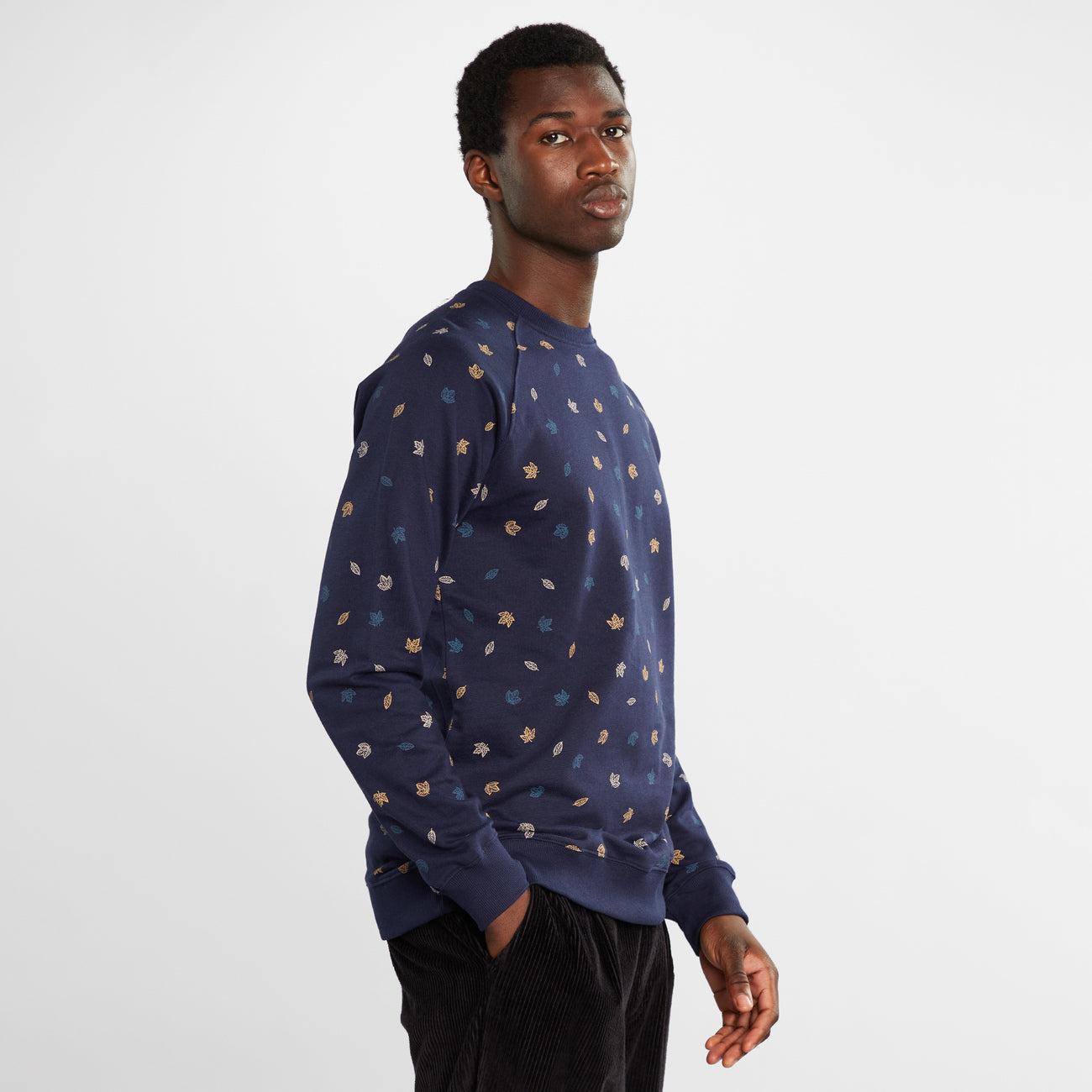 Sweatshirt Malmoe Autumn Leaves Navy