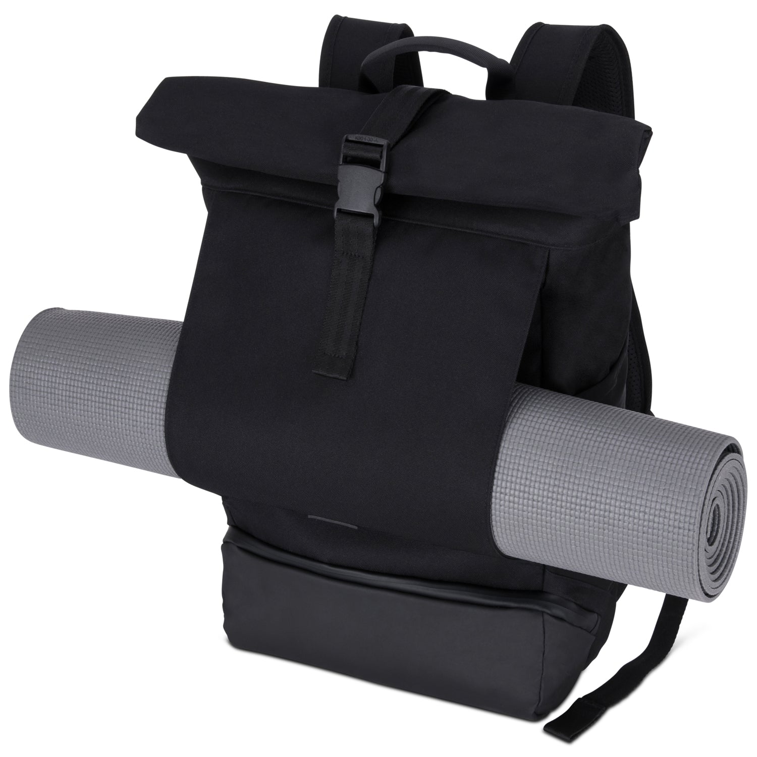 Rucksack mit praktischer Front-Tasche für Yogamatte etc. ALT #farbe_schwarz