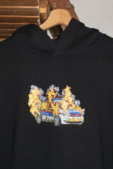 BURNING POLICE CAR OVERSIZED HOODIE