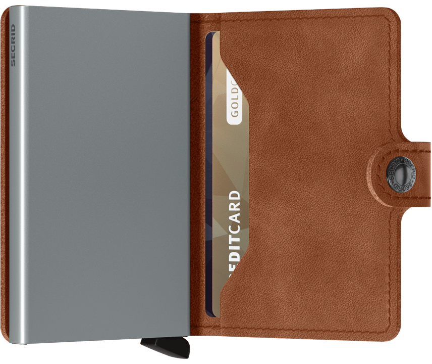 Miniwallet Vintage Cognac Silver