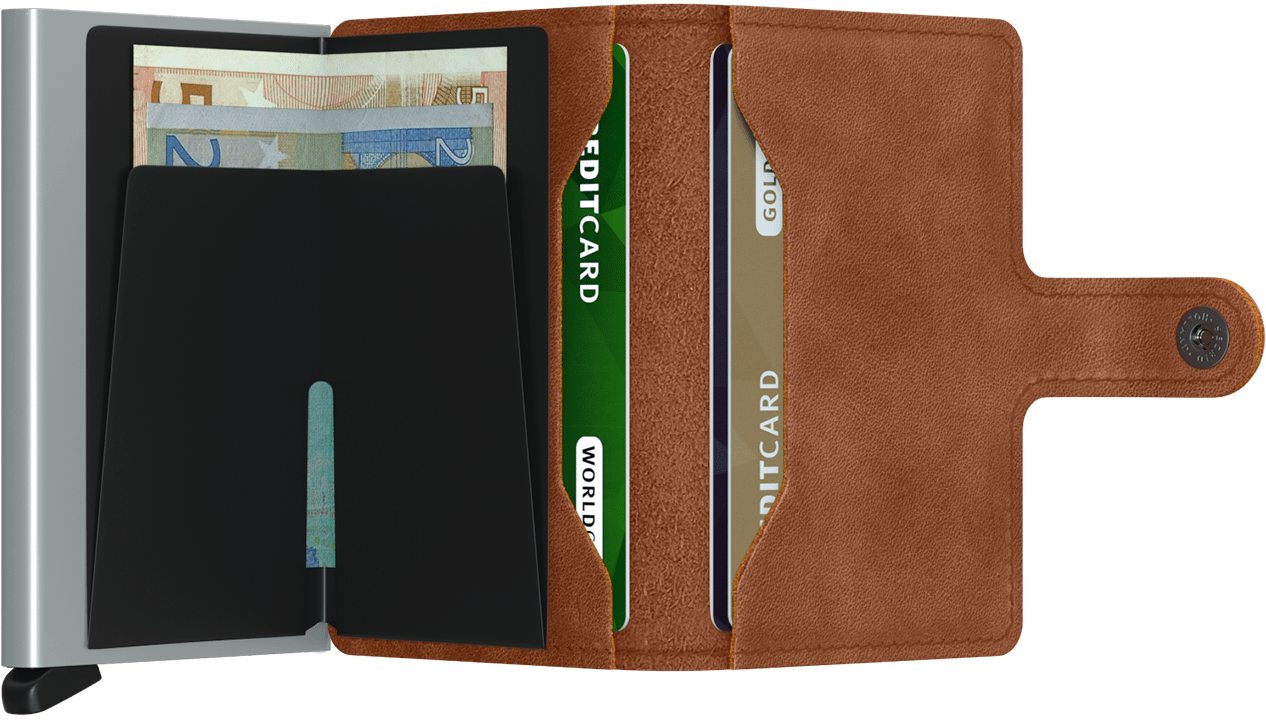 Miniwallet Vintage Cognac Silver
